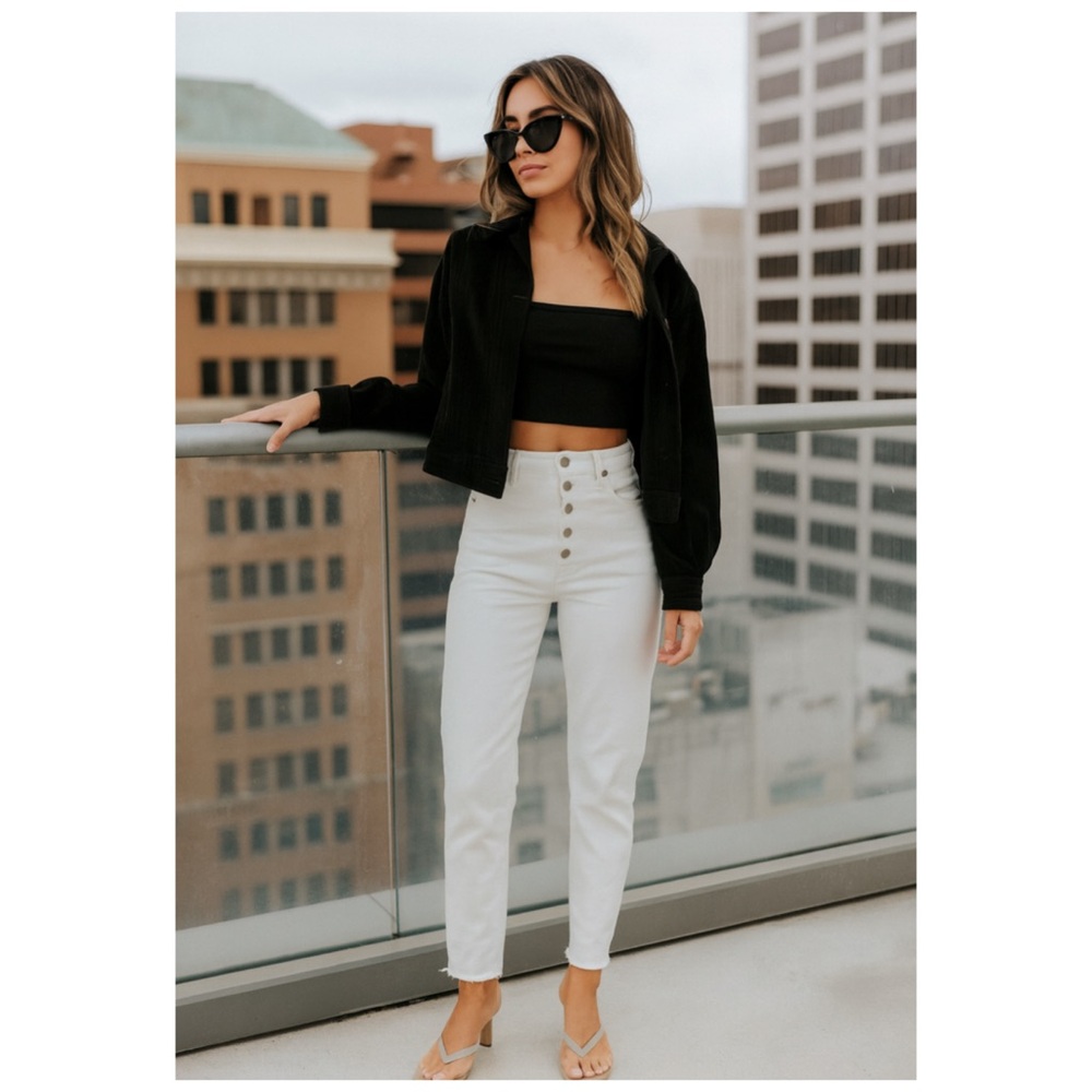 NWT WeWoreWhat x Revolve White High Rise Vintage Straight Jeans Size 30